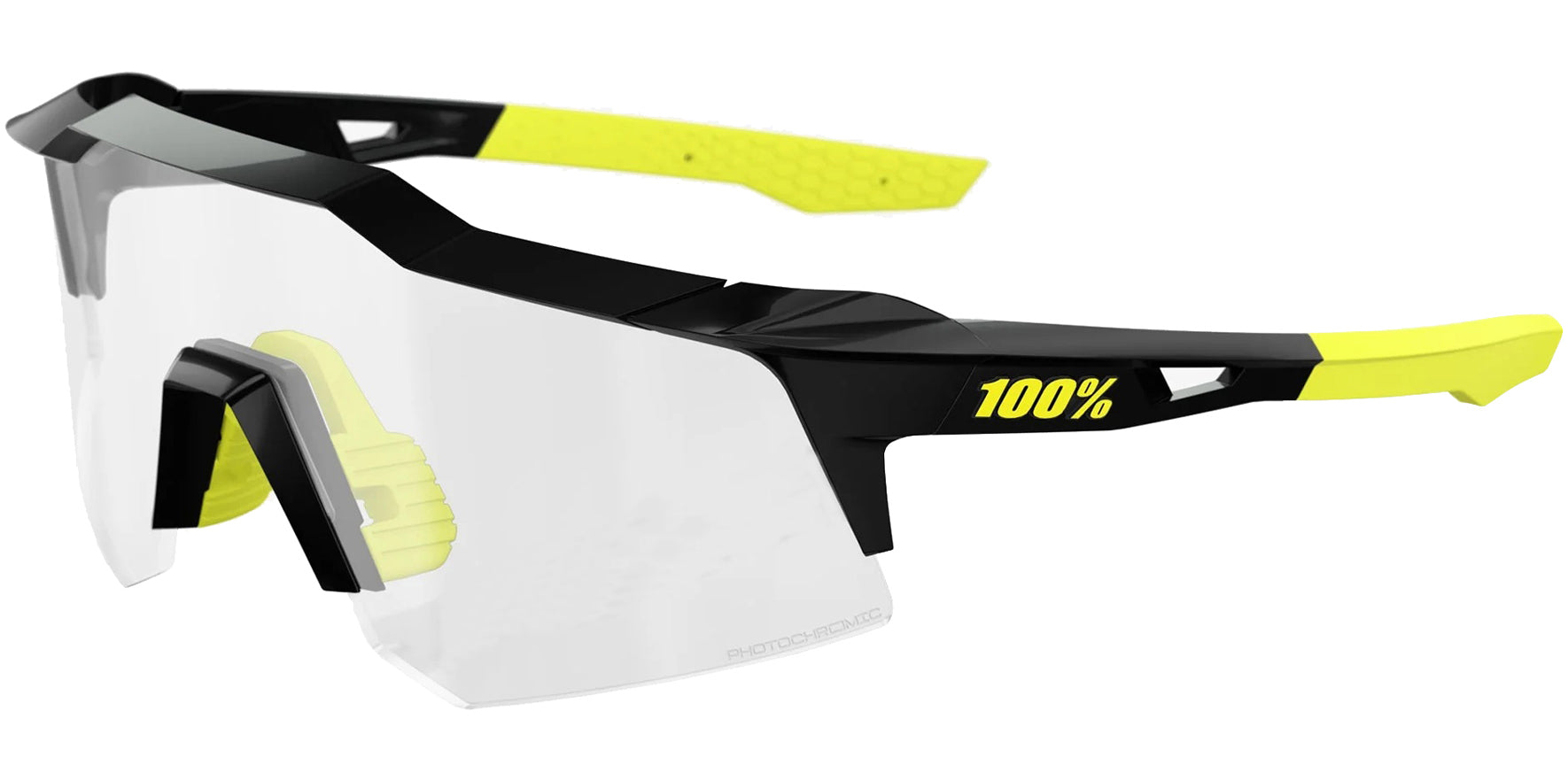 100% Speedcraft XS Gloss Black Photochromic Shield