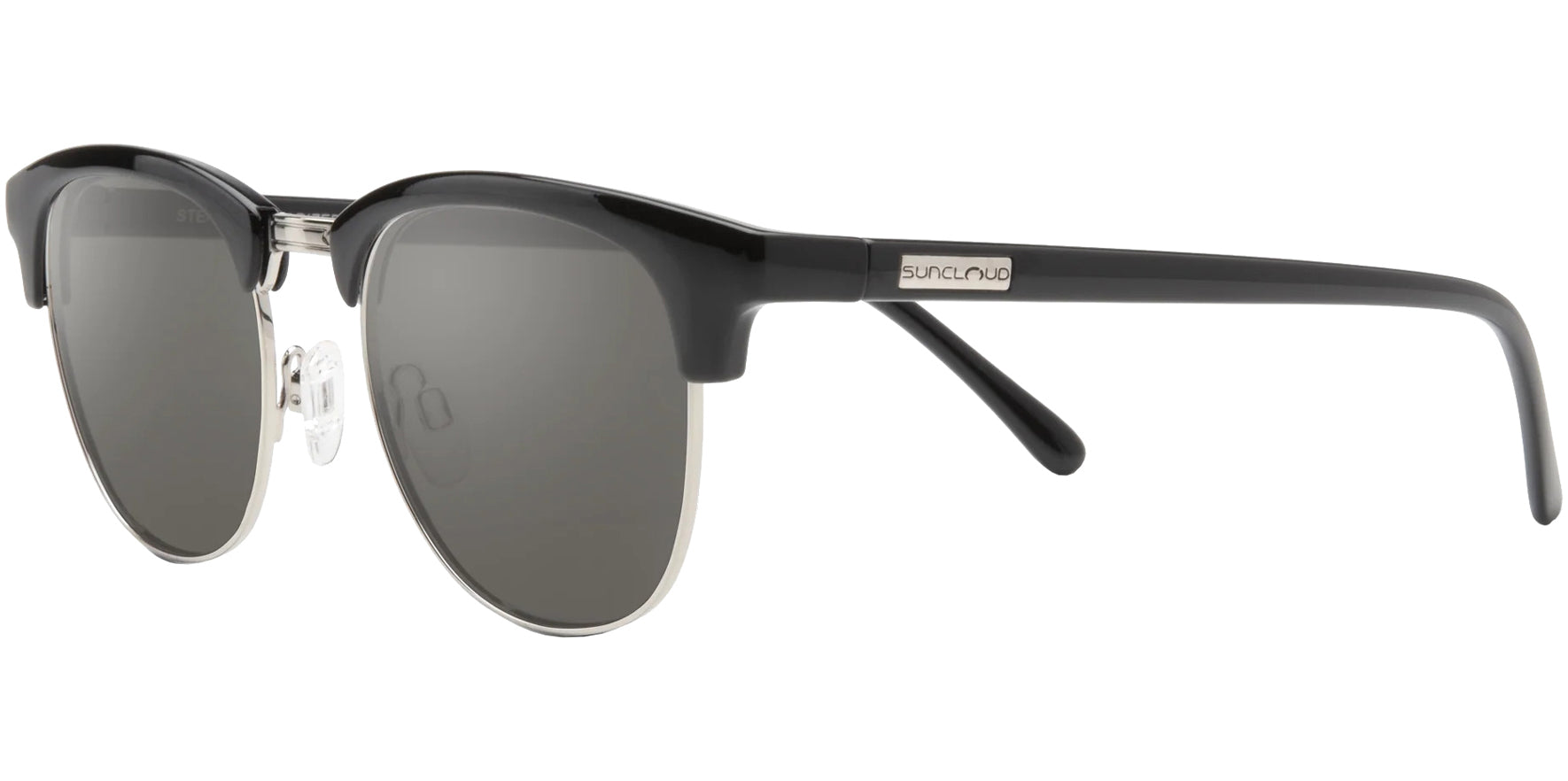 Suncloud Step Out Polarized Round Browline Sunglasses w/ Polycarbonate Mirror Lens