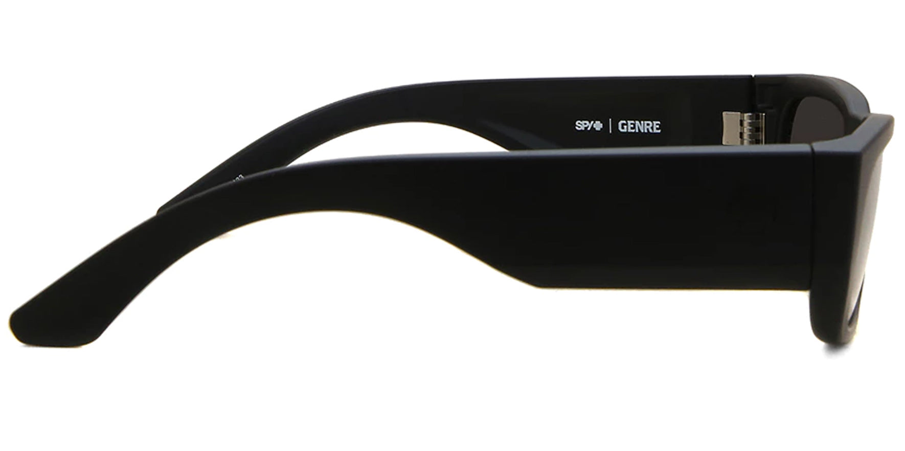 Spy Optics Genre Polarized Matte Black Wide Temple Rectangle w/ Happy Lens - Eyedictive