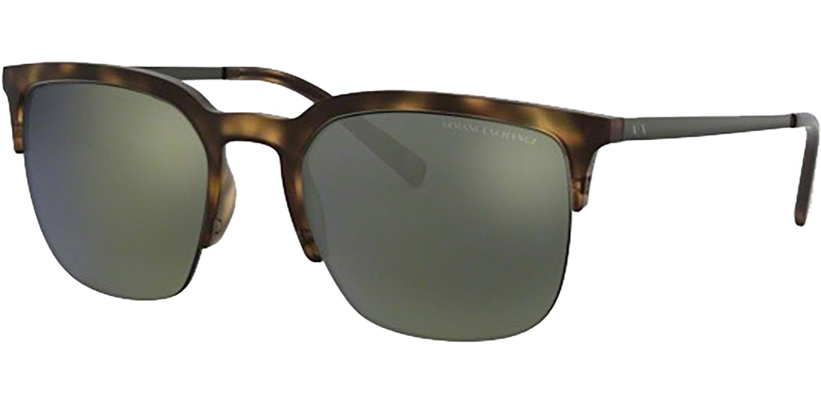 Armani Exchange Matte Havana Semi-Rimless Brow-Line - - Eyedictive