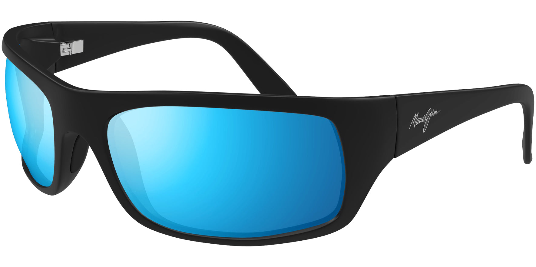 Maui Jim Peahi Polarized Rectangle Wrap w/ Mirror Lens