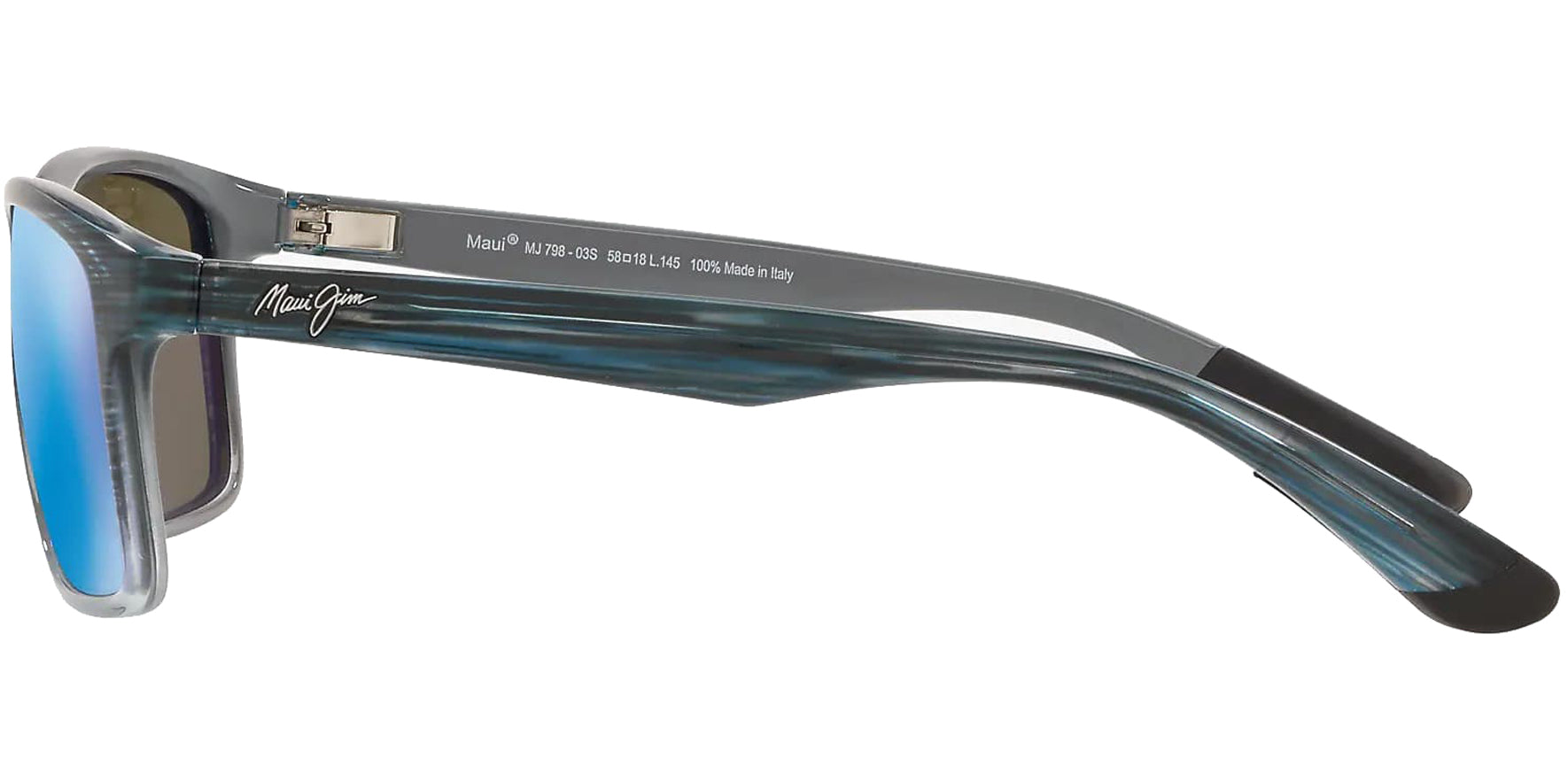 Maui Jim Onshore Polarized Blue-Black Stripe Square Sport - Eyedictive