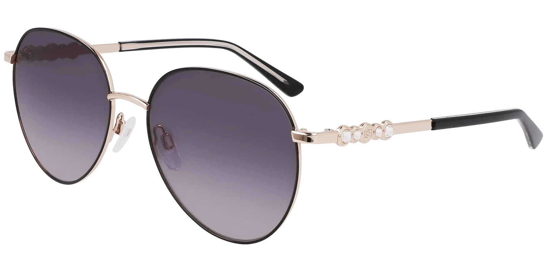 Bebe Round Metal Classic w/ Crystal Stone Detailing
