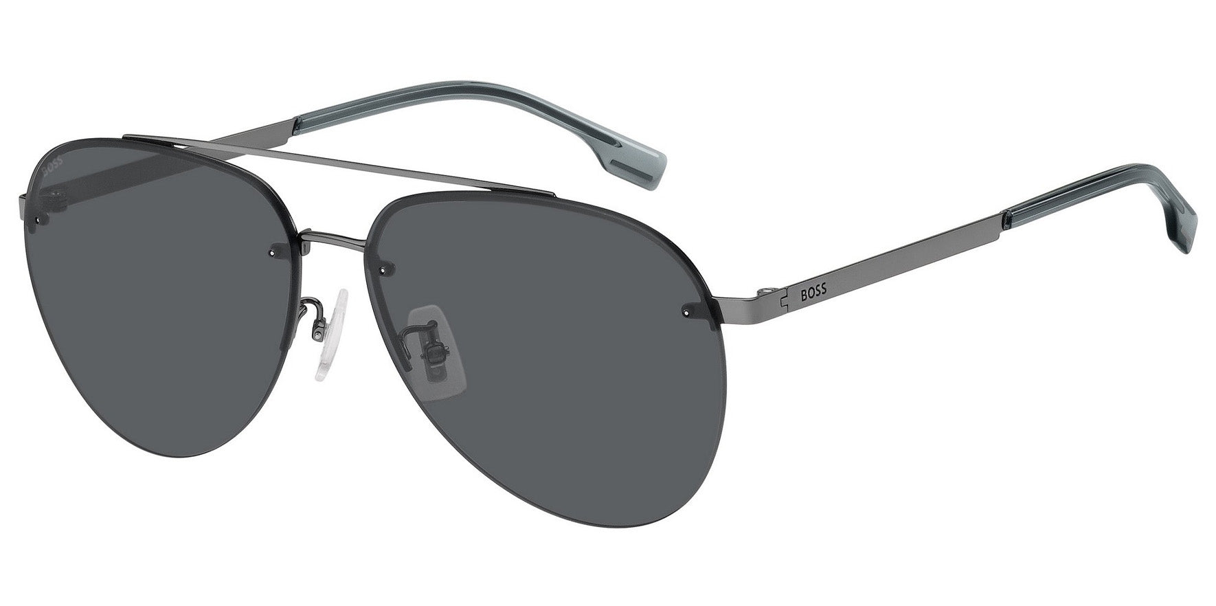 BOSS by Hugo Boss Semi-Rimless Aviator w/ Titanium Temples