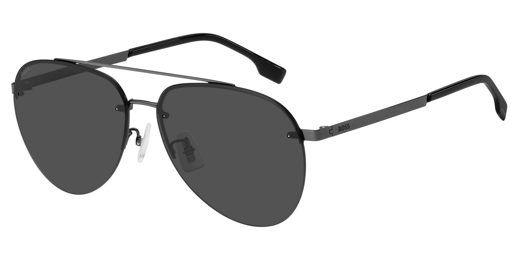 BOSS by Hugo Boss Semi-Rimless Aviator w/ Titanium Temples