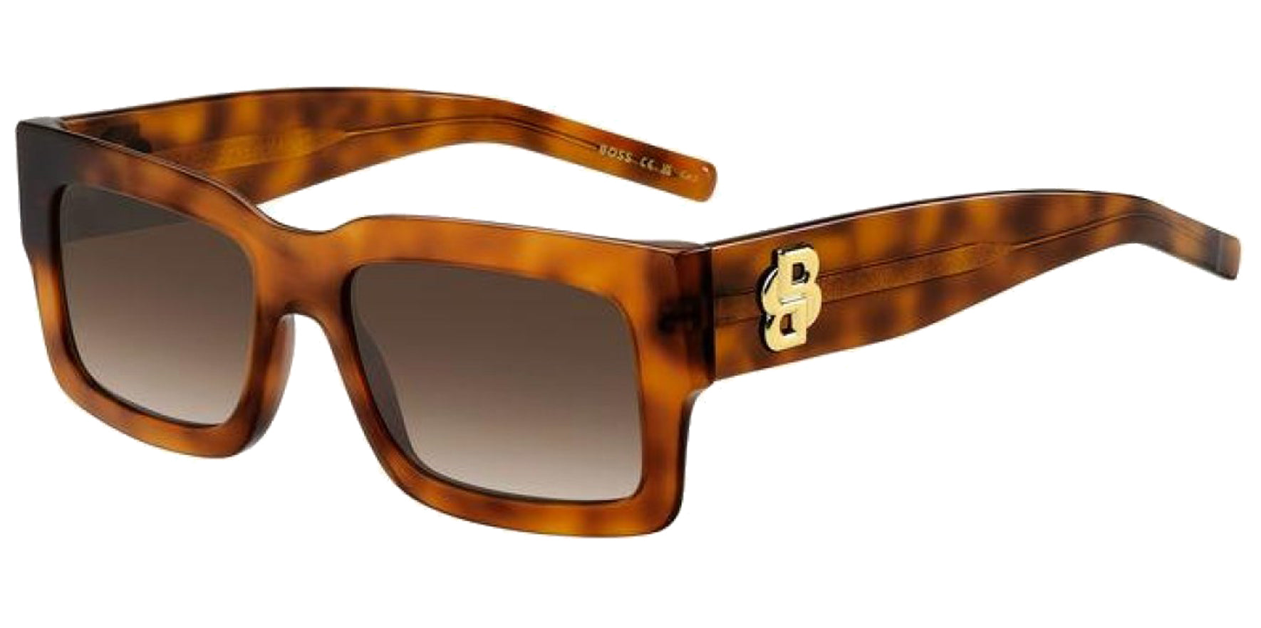 Hugo Boss Chunky Flat Top Rectangle w/ 5-Barrel Steel Hinges