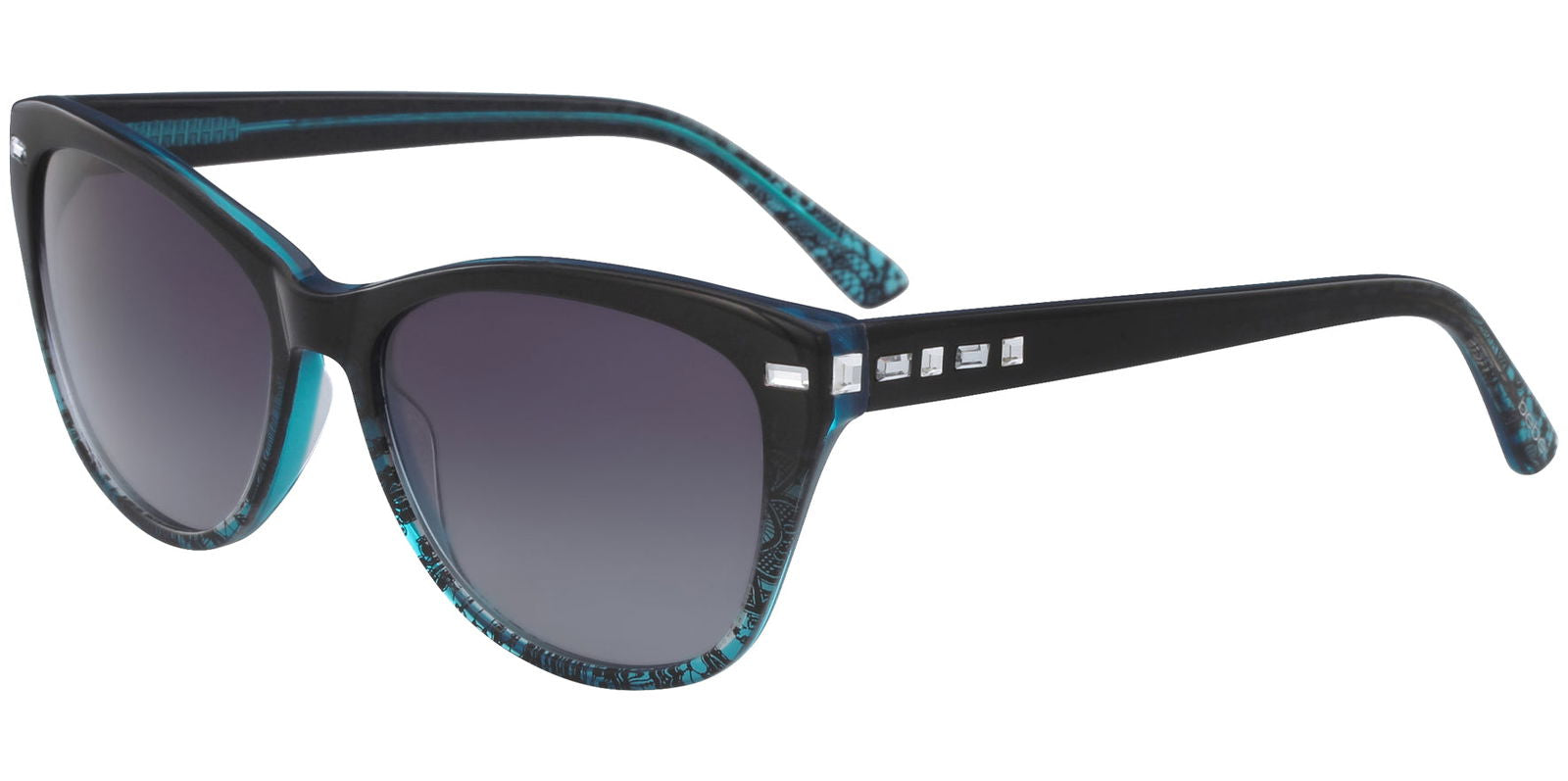 Bebe Winner Cat Eye w/ Gradient Lens & Swarovski Crystals - - Eyedictive