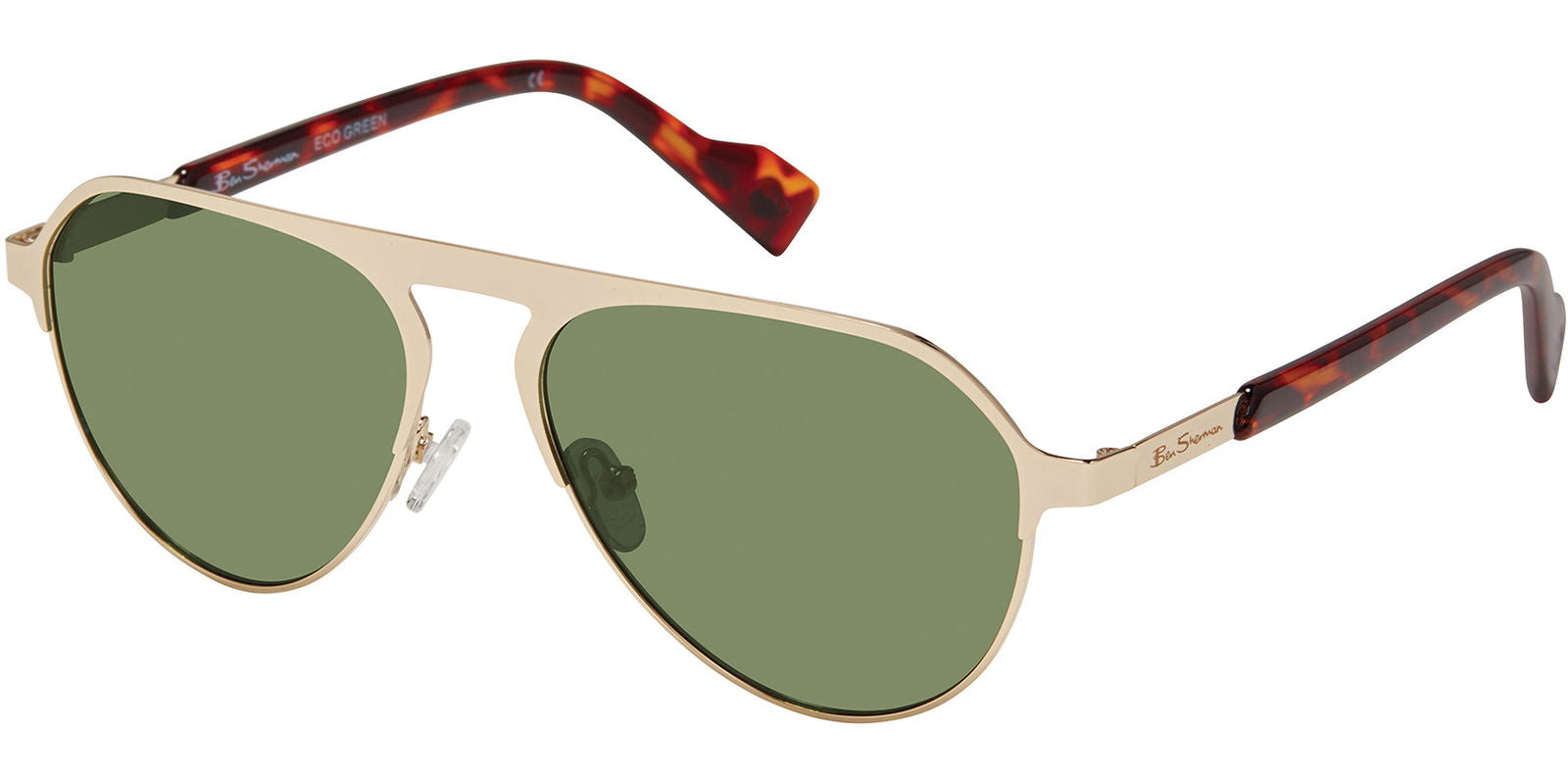 Ben Sherman Fred Polarized Stainless Steel Flat-Top Aviator - - Eyedictive