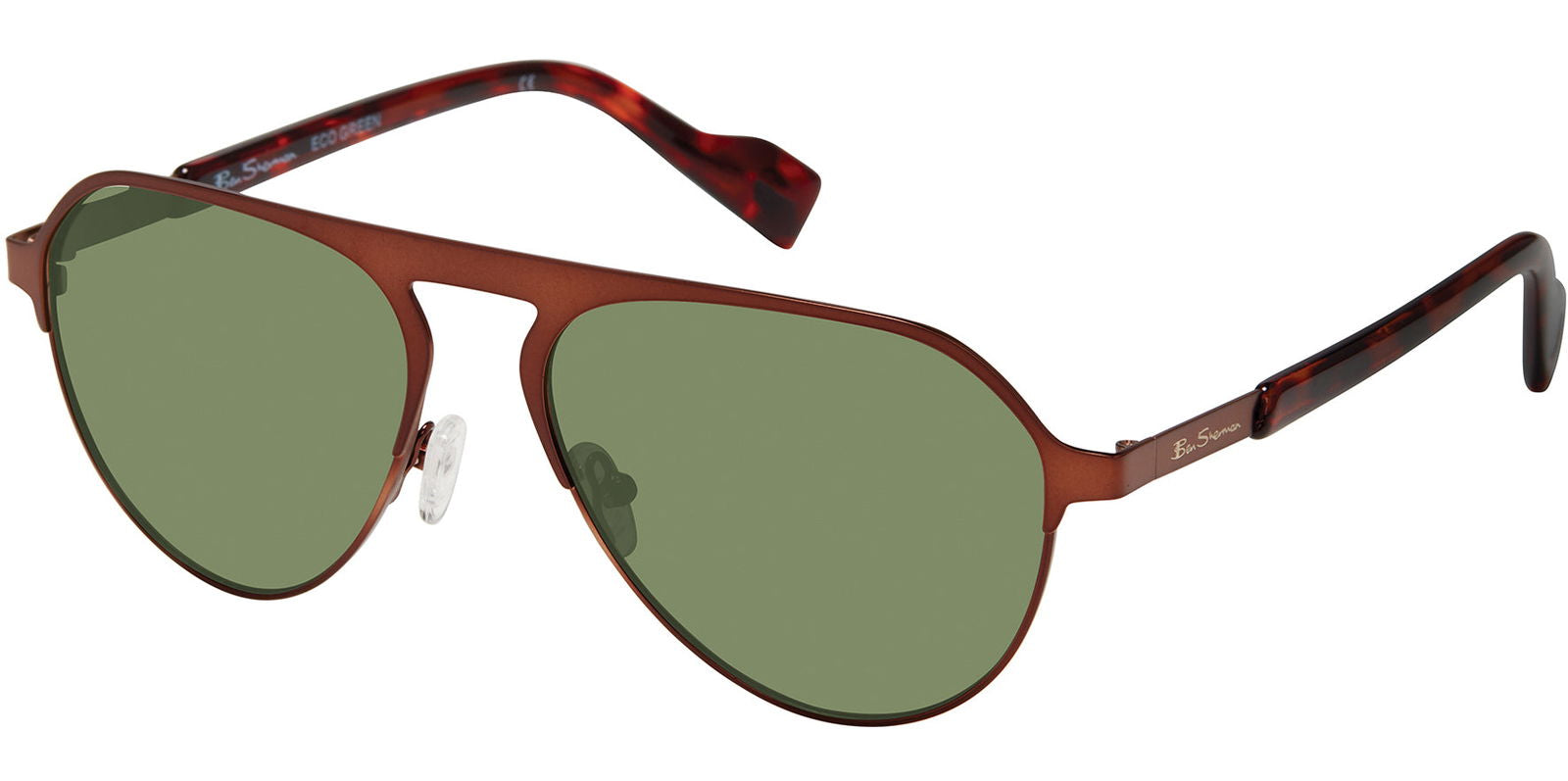 Ben Sherman Fred Polarized Stainless Steel Flat-Top Aviator - - Eyedictive
