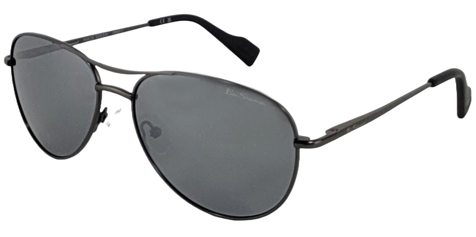 Ben Sherman Leo Polarized Stainless Steel Spring Hinge Aviator -  - Eyedictive