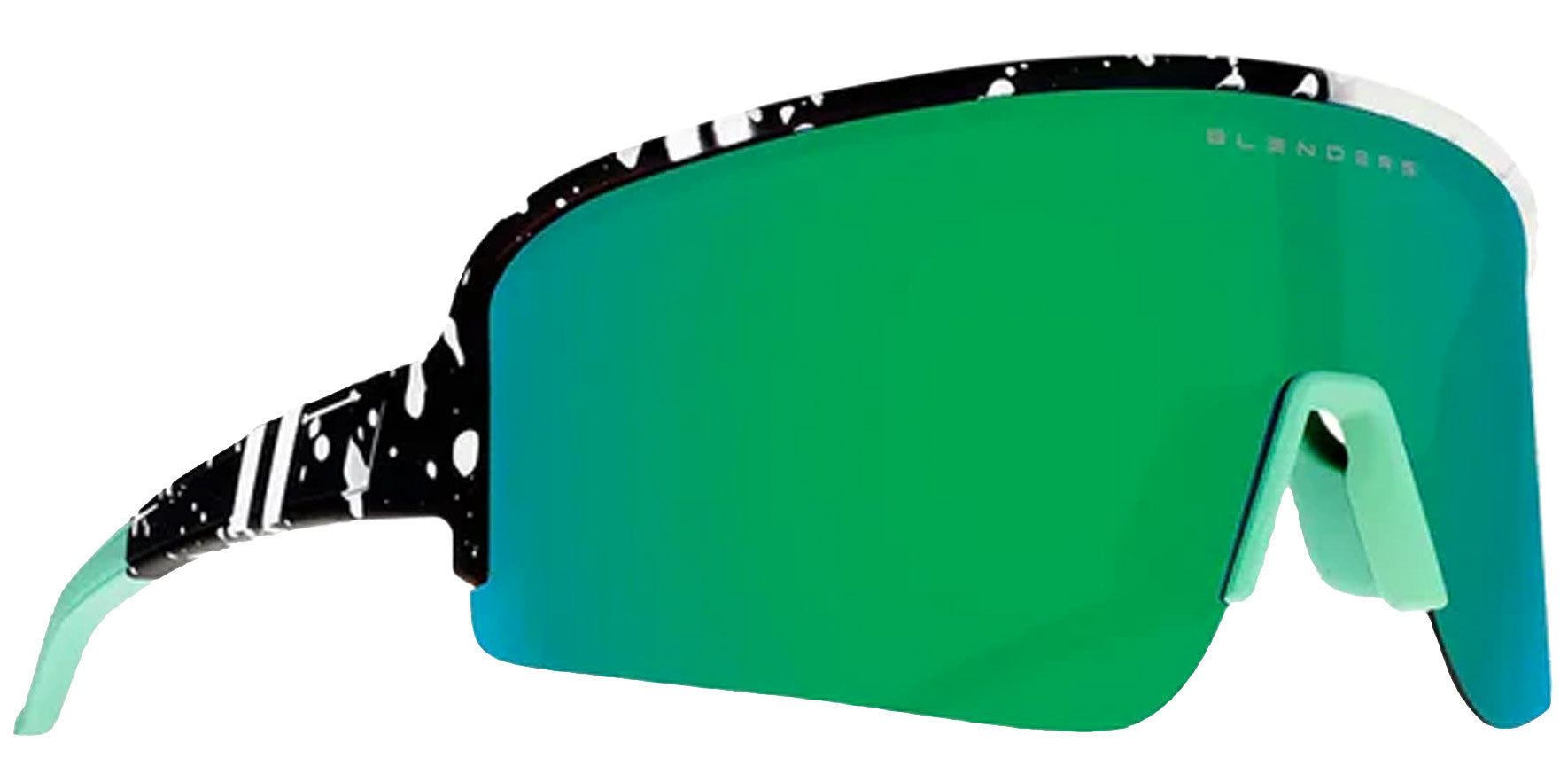 Blenders Eclipse X2 Risk Taker Polarized Black/Clear Splatter Semi-Rimless Shield Wrap