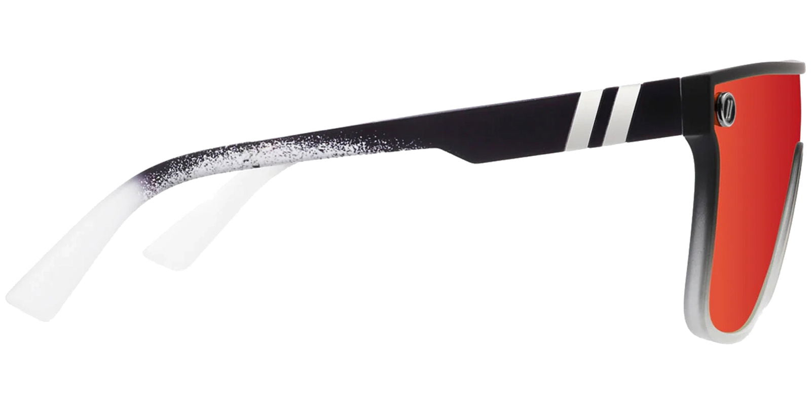 Blenders Eyewear Red Explosion SciFi Polarized Matte Black Flat-Top Shield - - Eyedictive