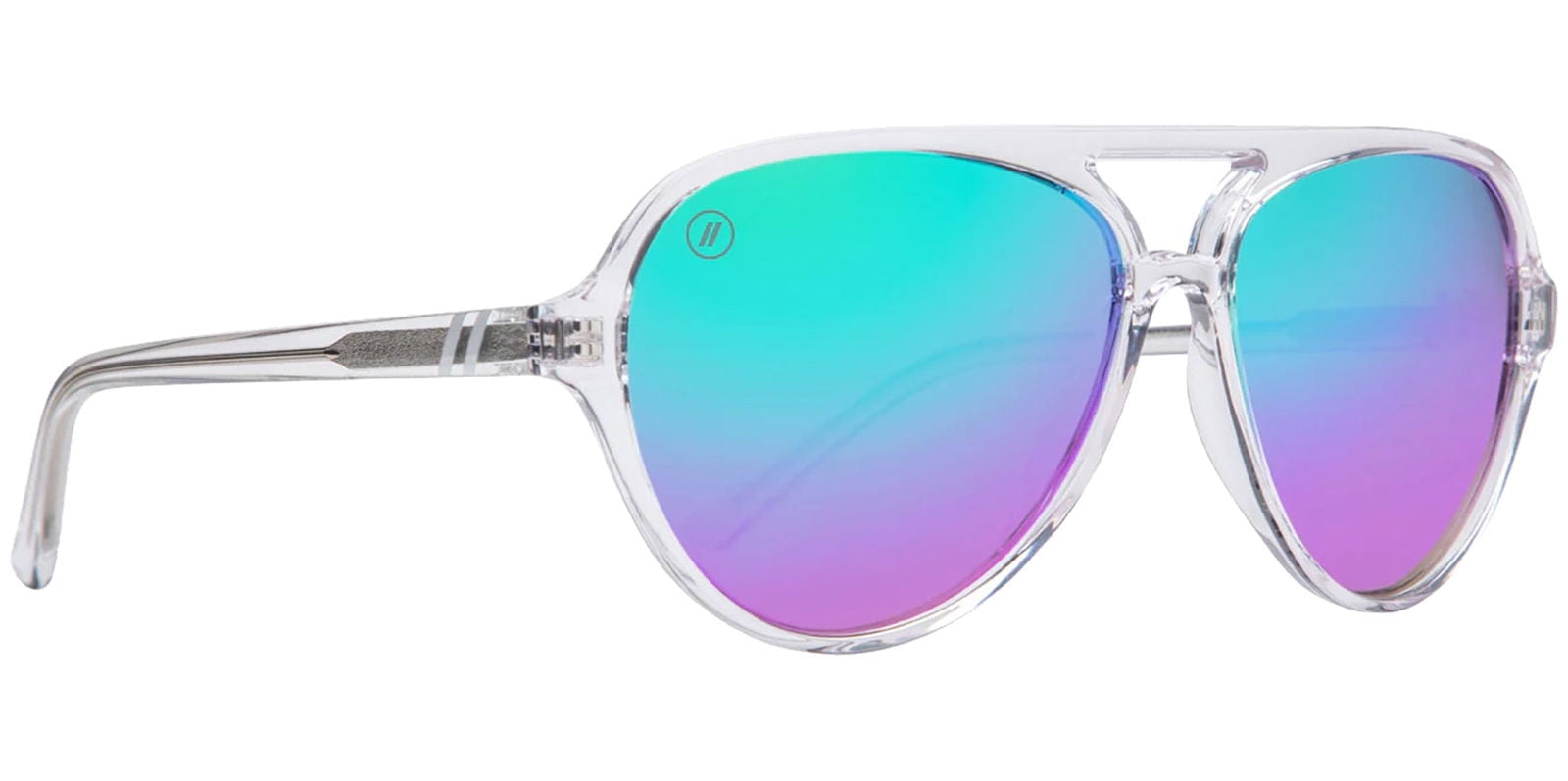 Blenders Eyewear Skyway Polarized Brow-Bar Aviator Sunglasses w/ Mirrored Lens -  - Eyedictive