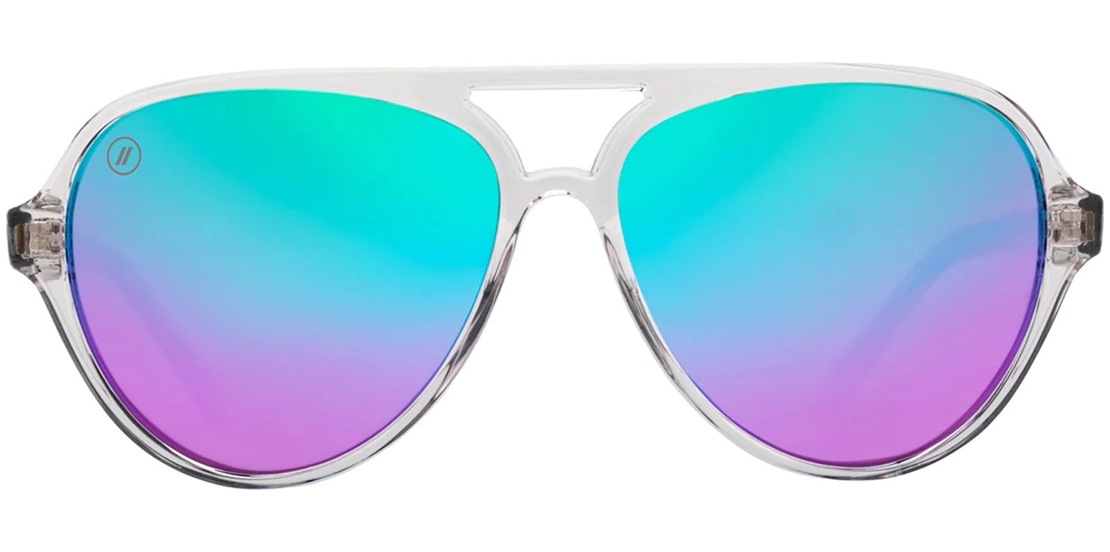 Blenders Eyewear Skyway Polarized Brow-Bar Aviator Sunglasses w/ Mirrored Lens -  - Eyedictive
