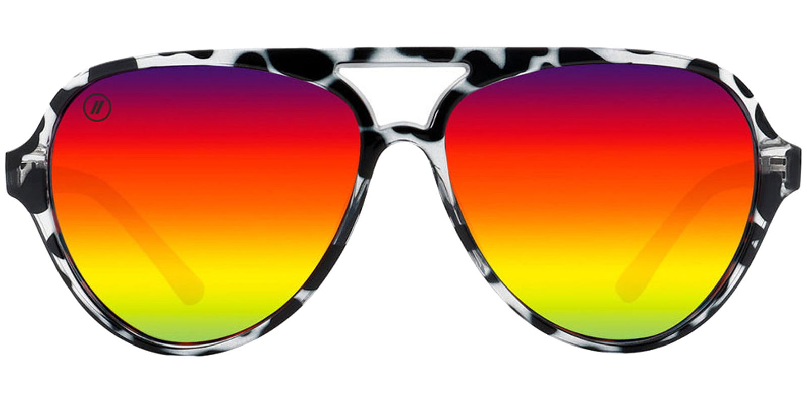 Blenders Eyewear Skyway Polarized Brow-Bar Aviator Sunglasses w/ Mirrored Lens -  - Eyedictive