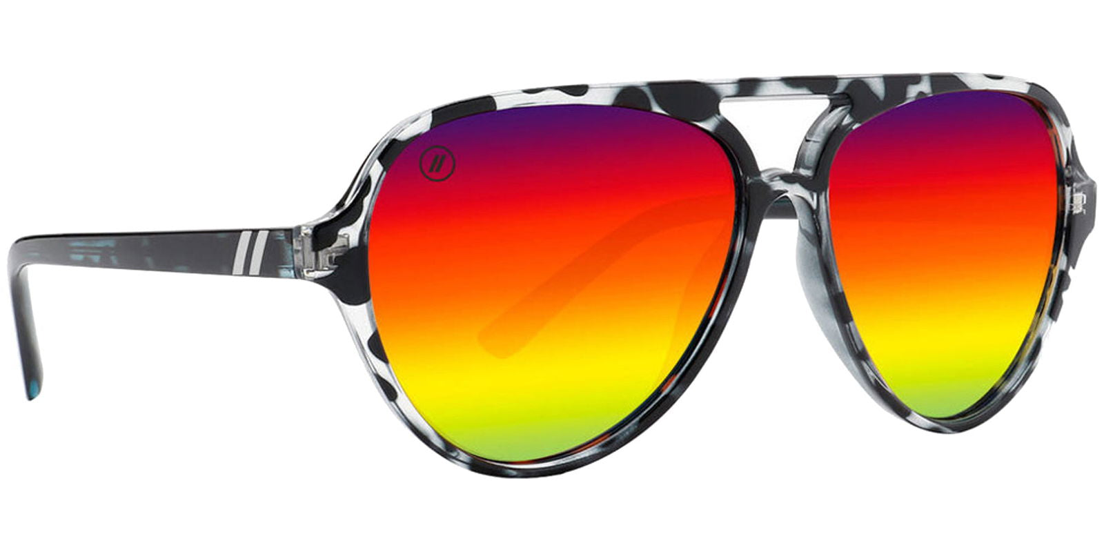 Blenders Eyewear Skyway Polarized Brow-Bar Aviator Sunglasses w/ Mirrored Lens -  - Eyedictive