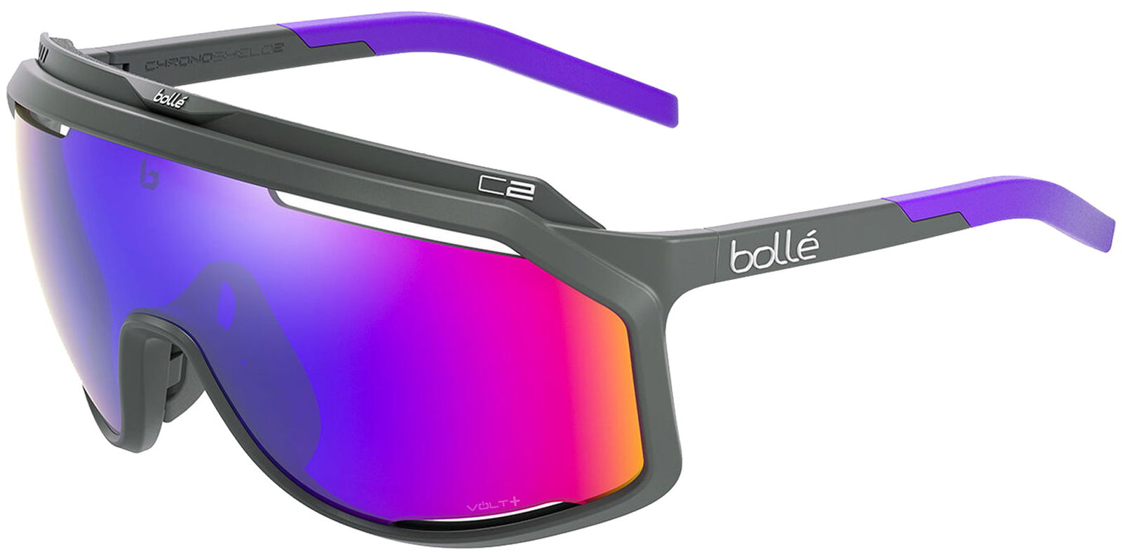 Bolle Chronoshield Polarized Volt+ Titanium Matte Shield - - Eyedictive