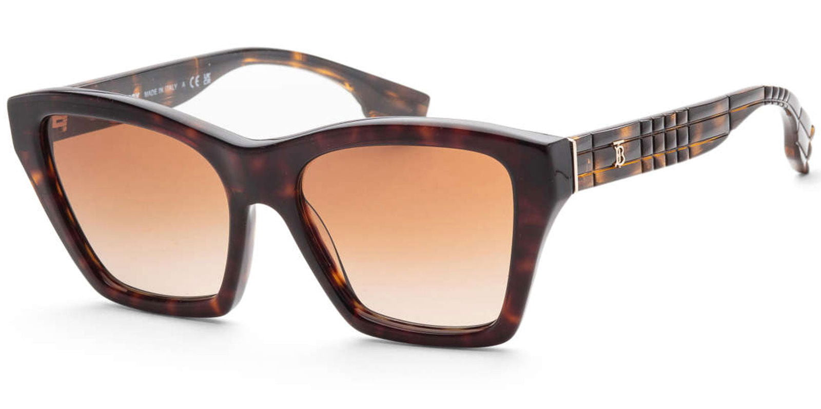 Burberry Arden Dark Havana Square w/ Textured Temples - - Eyedictive