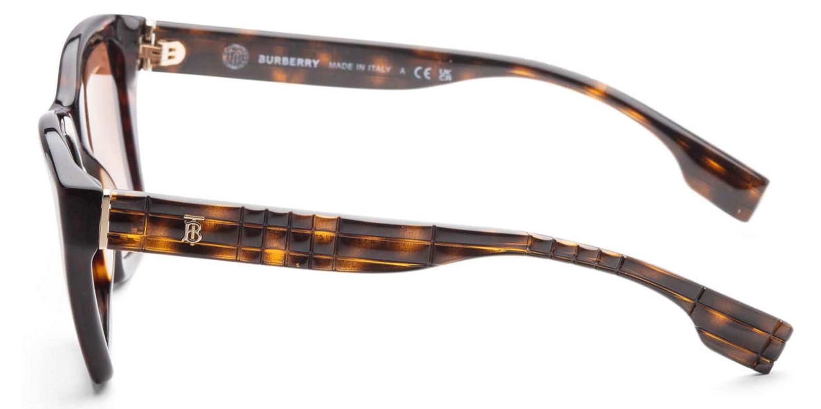 Burberry Arden Dark Havana Square w/ Textured Temples - - Eyedictive