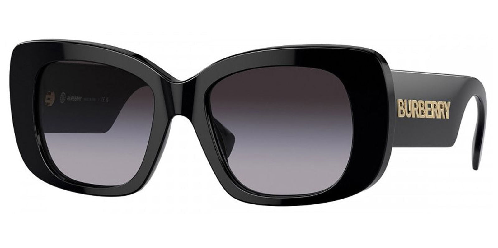 Burberry Black Oversize Mod Oval w/ Gradient Lens - - Eyedictive