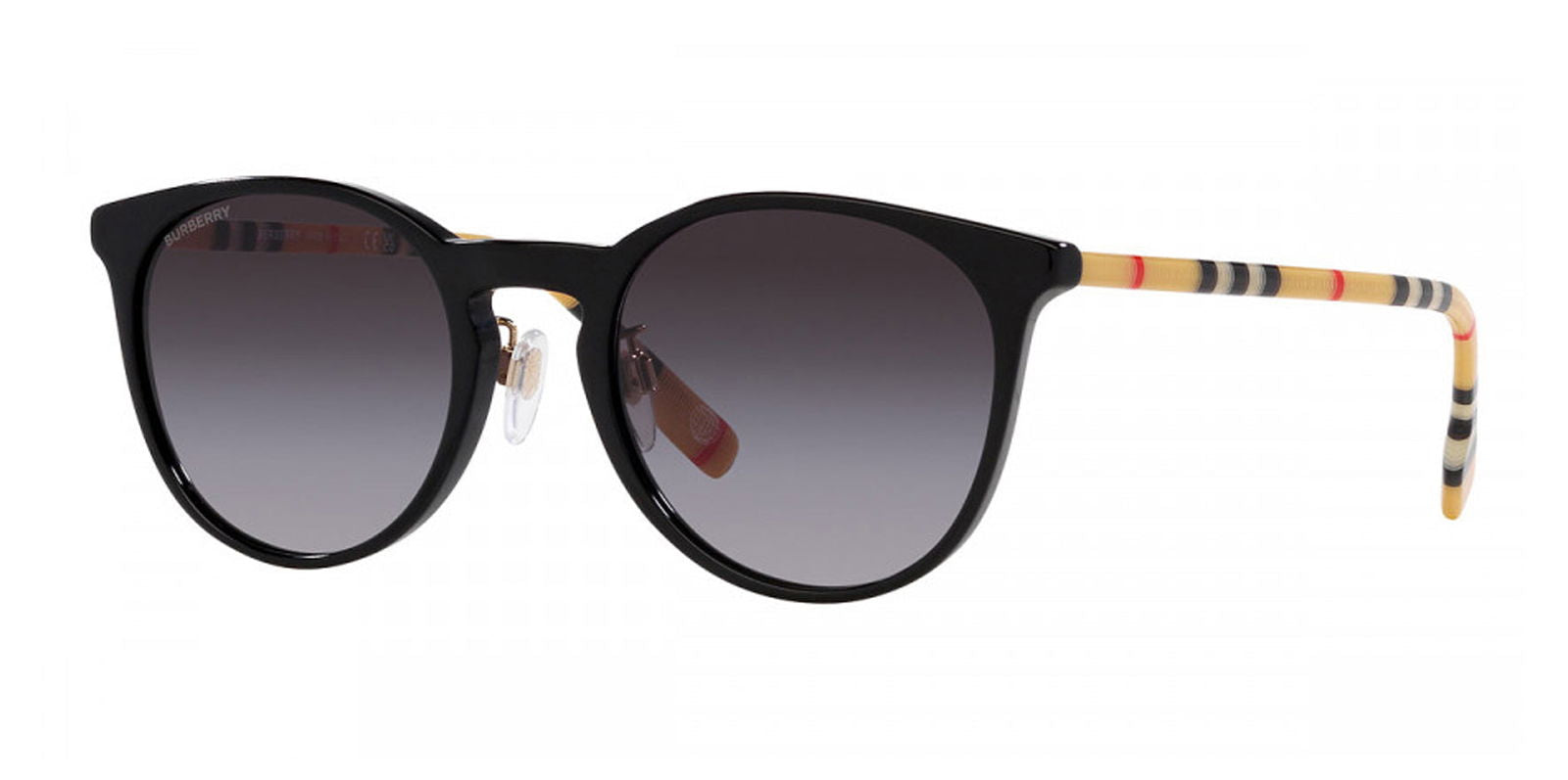 Burberry Black Pantos Sunglasses w/Tartan Temple - - Eyedictive