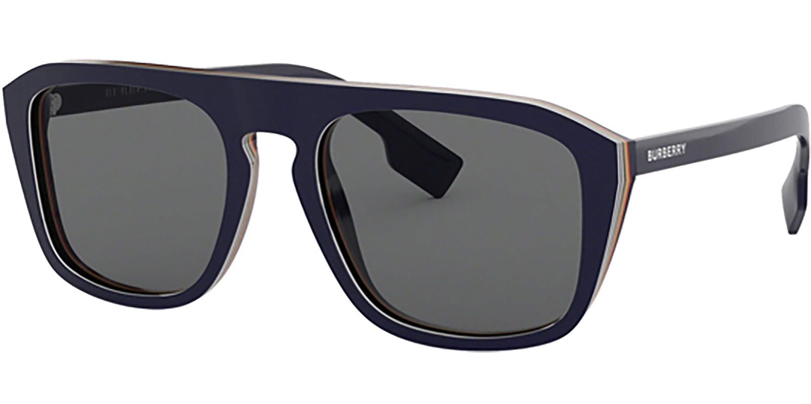 Burberry Blue Flat Top Pilot w/ Check Multilayer - - Eyedictive