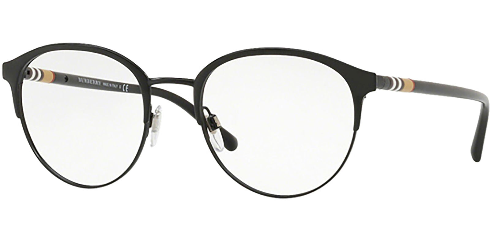 Burberry Optical Black Round Eyeglass Frames - - Eyedictive