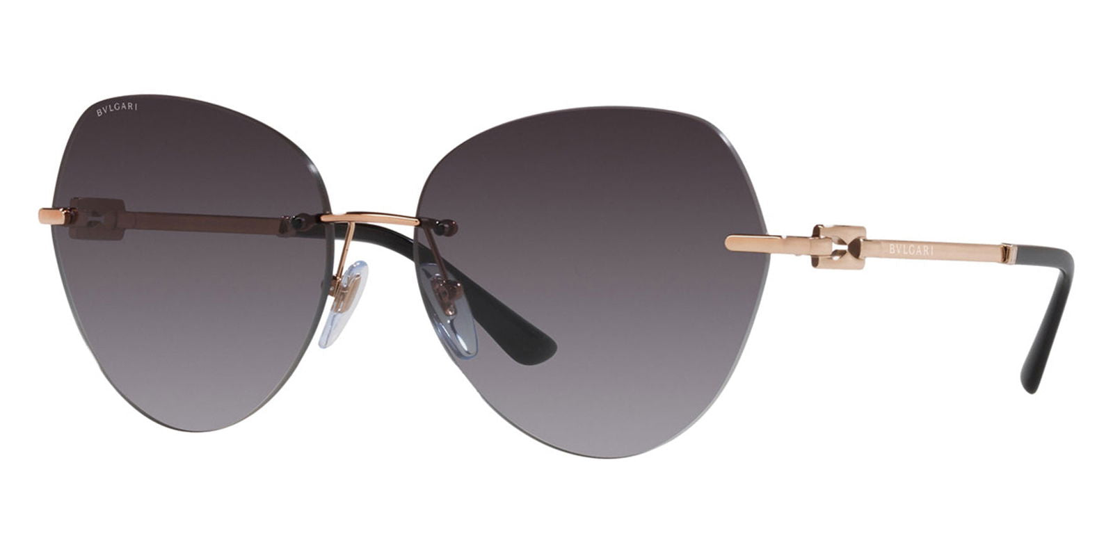 Bvlgari Pink Gold-Tone Rimless Butterfly w/ Gradient Lens - - Eyedictive
