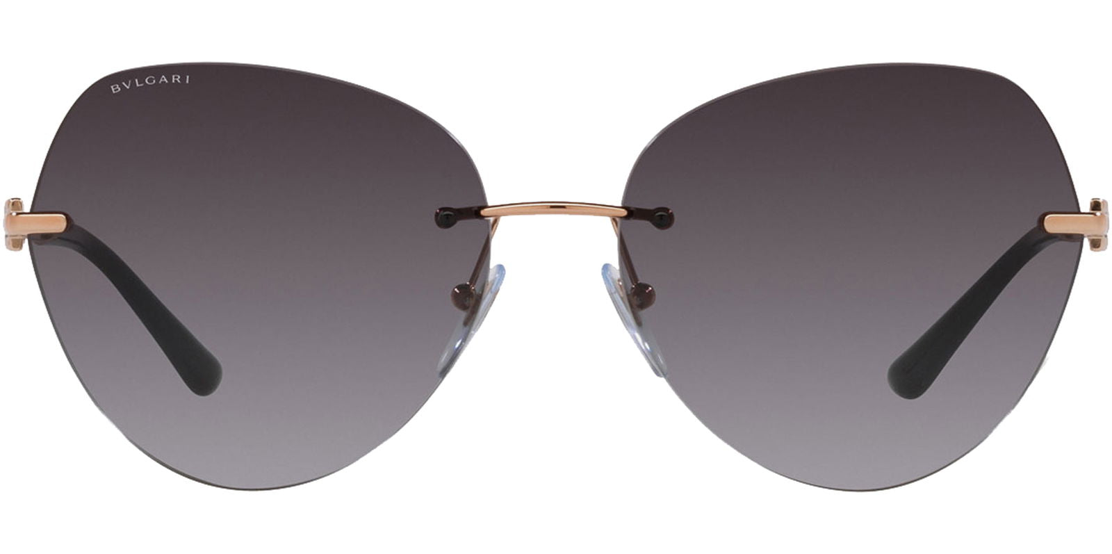Bvlgari Pink Gold-Tone Rimless Butterfly w/ Gradient Lens - - Eyedictive