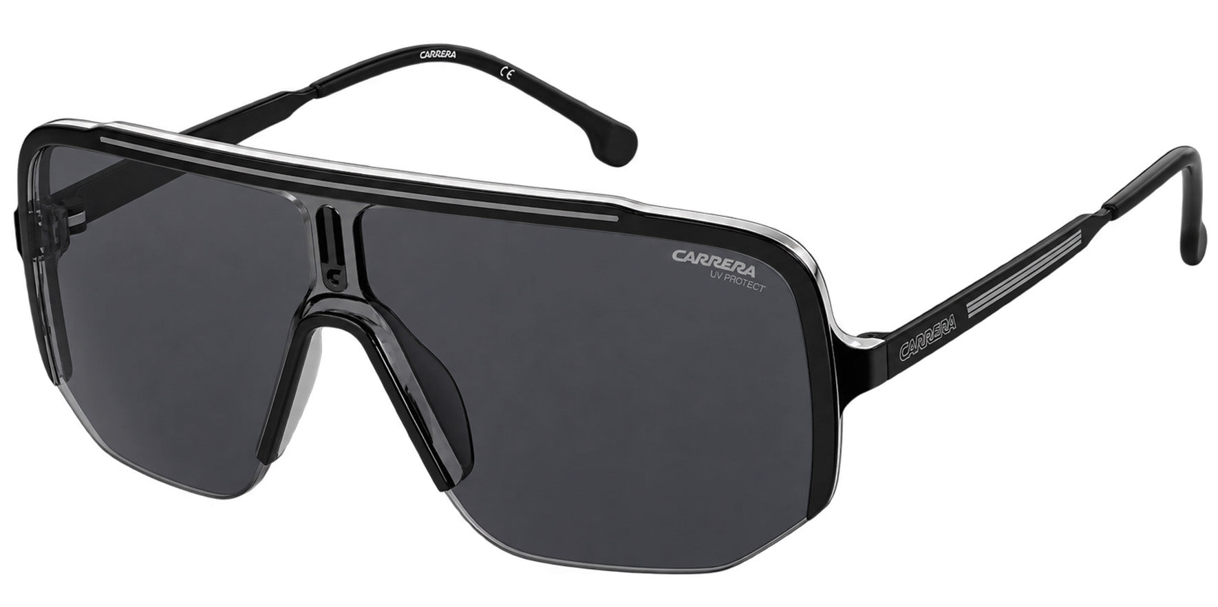 Carrera Oversized Half-Rim Shield w/ Gradient Lens
