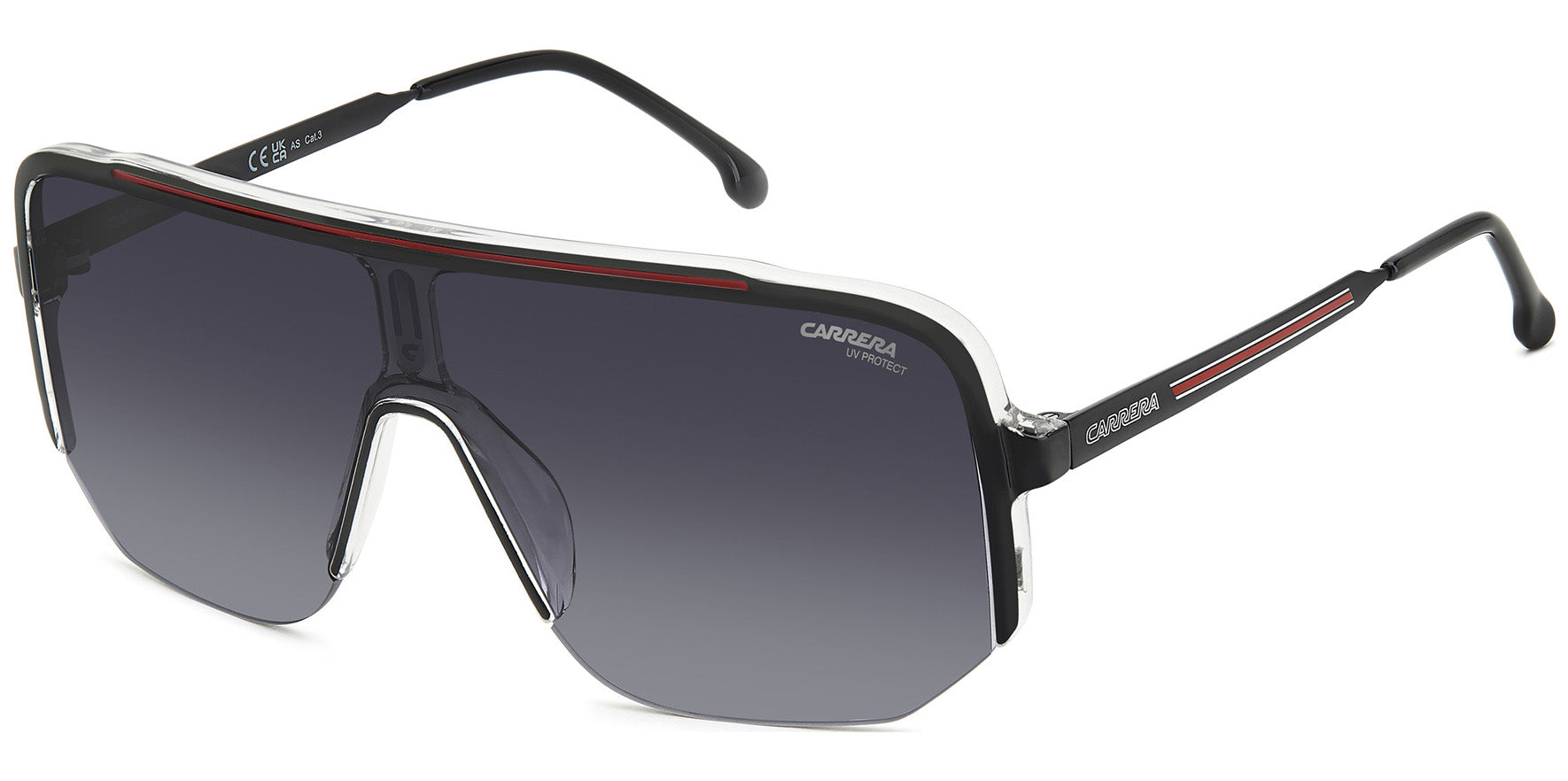 Carrera Oversized Half-Rim Shield w/ Gradient Lens