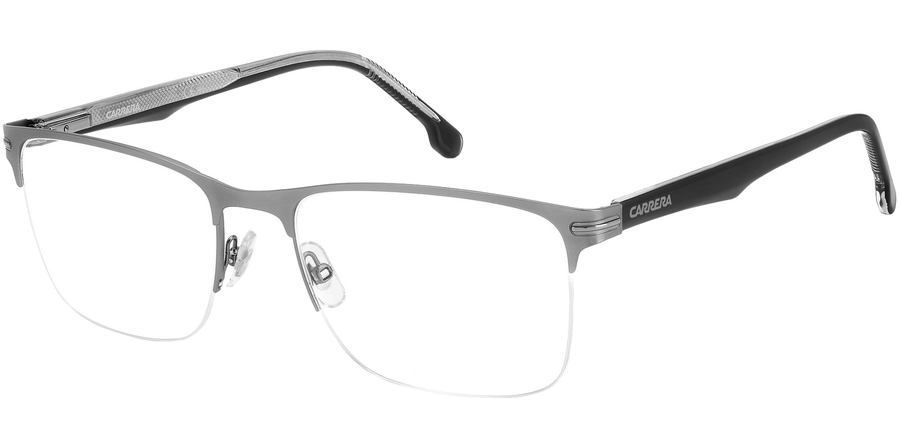 Carrera Stainless Steel Semi-Rimless Brow-line Square Eyeglass Frames