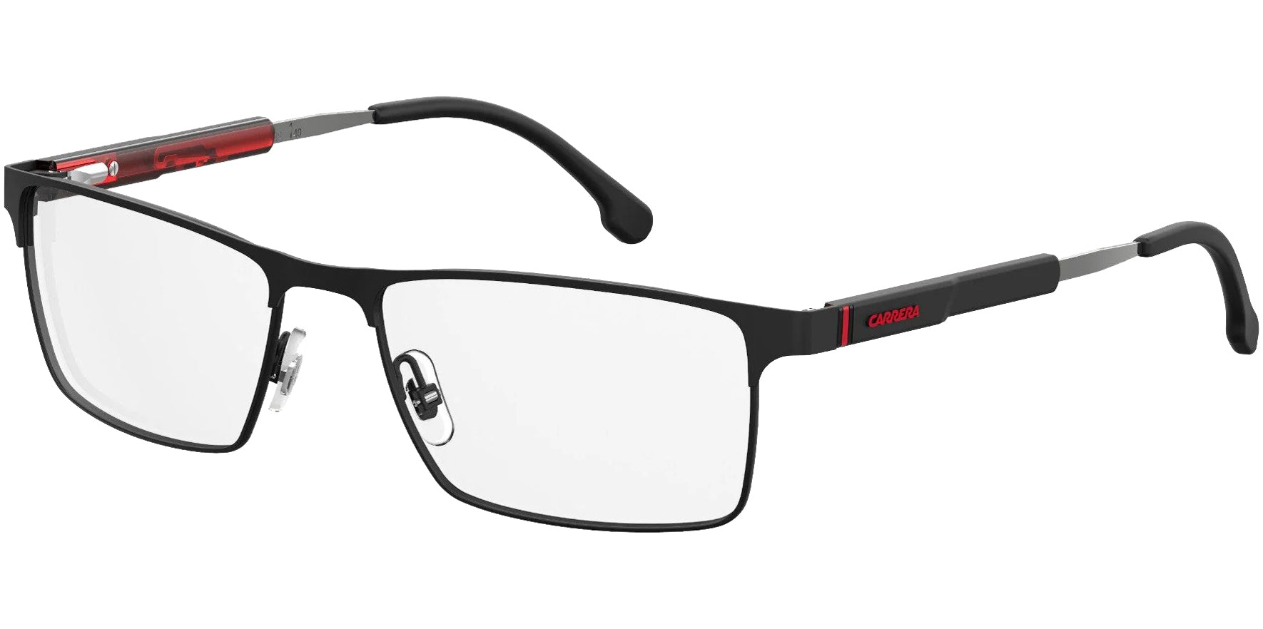 Carrera Matte Black Browline Rectangle Eyeglasses w/ Spring Hinges