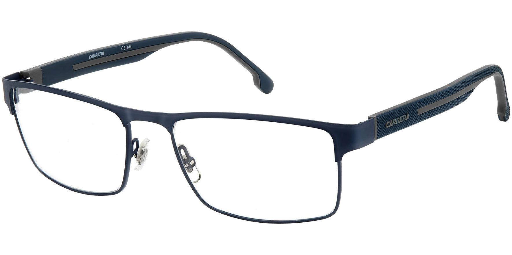 Carrera Matte Blue Grey Browline Rectangle Eyeglass Frame