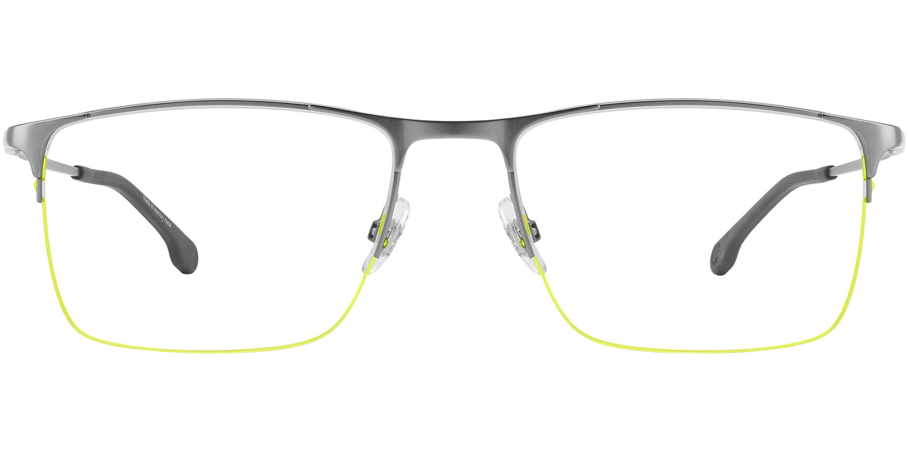 Carrera Ruthenium Yellow Half-Rim Rectangle Eyeglass Frame