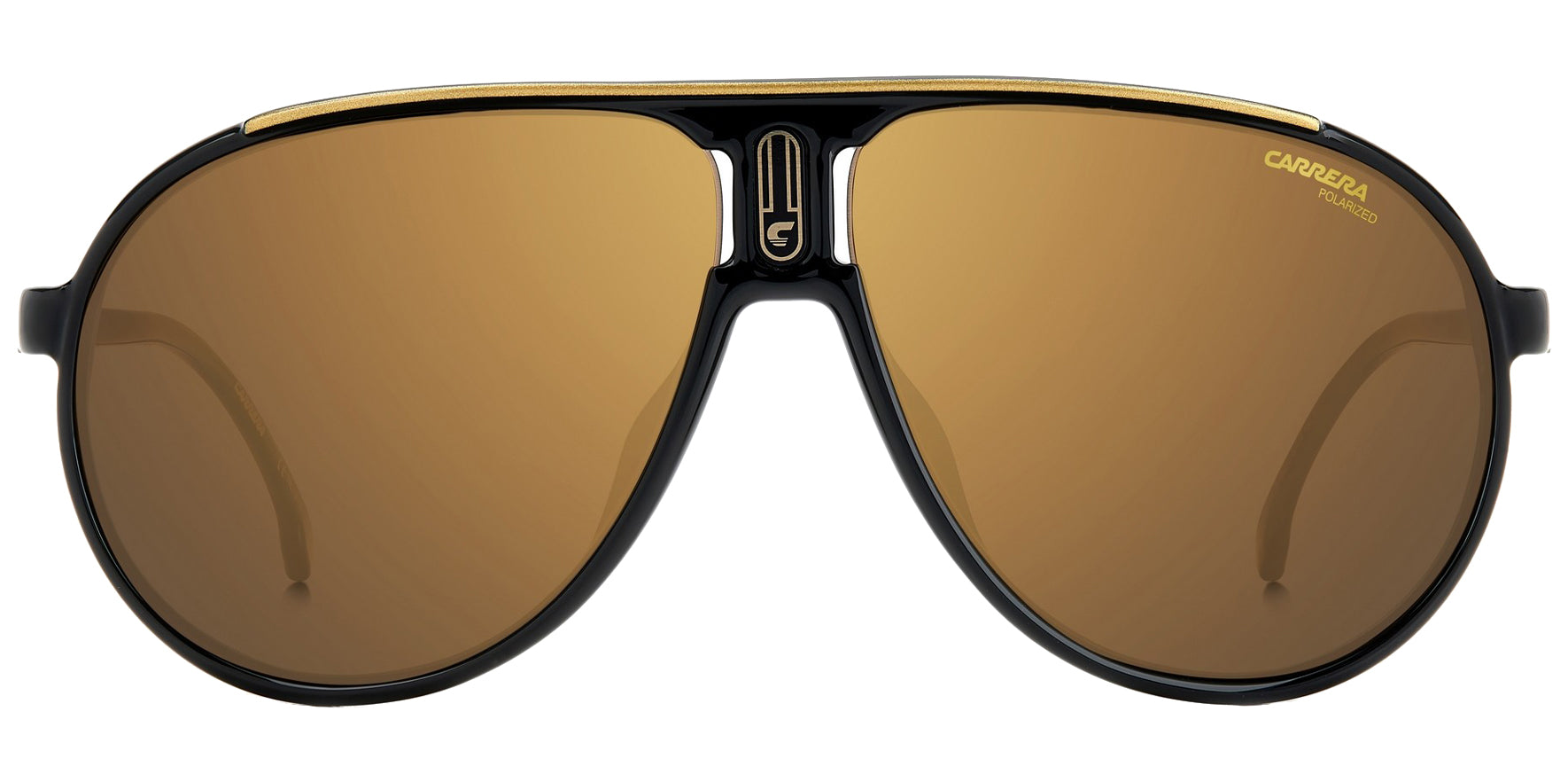 Carrera Polarized Black Pilot w/ Gold-Tone Browline
