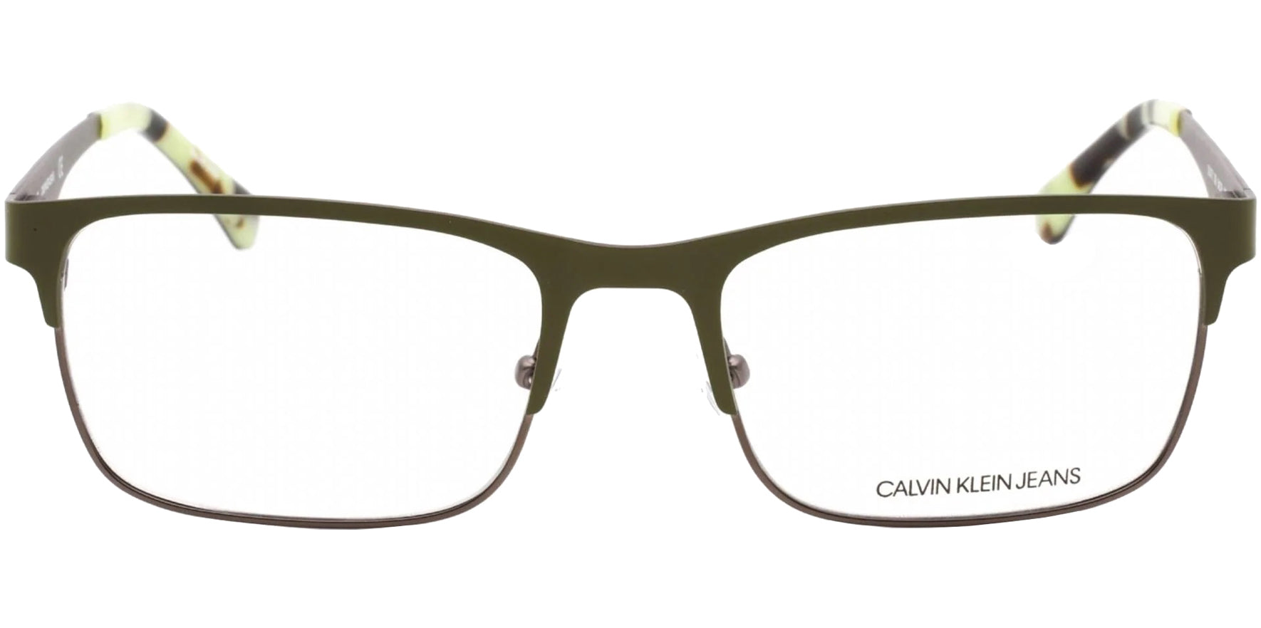 Calvin Klein Jeans Olive Browline Rectangle Eyeglass Frame