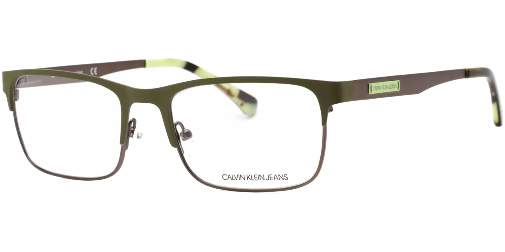 Calvin Klein Jeans Olive Browline Rectangle Eyeglass Frame