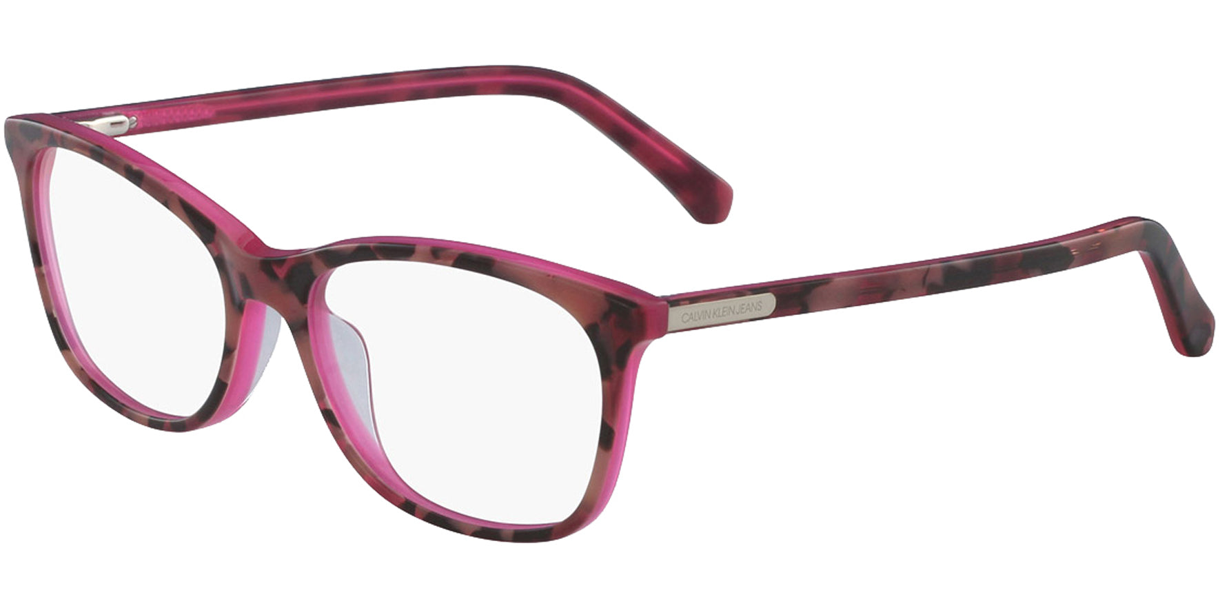 Calvin Klein Jeans Pink Tortoise Rectangle Eyeglass Frame