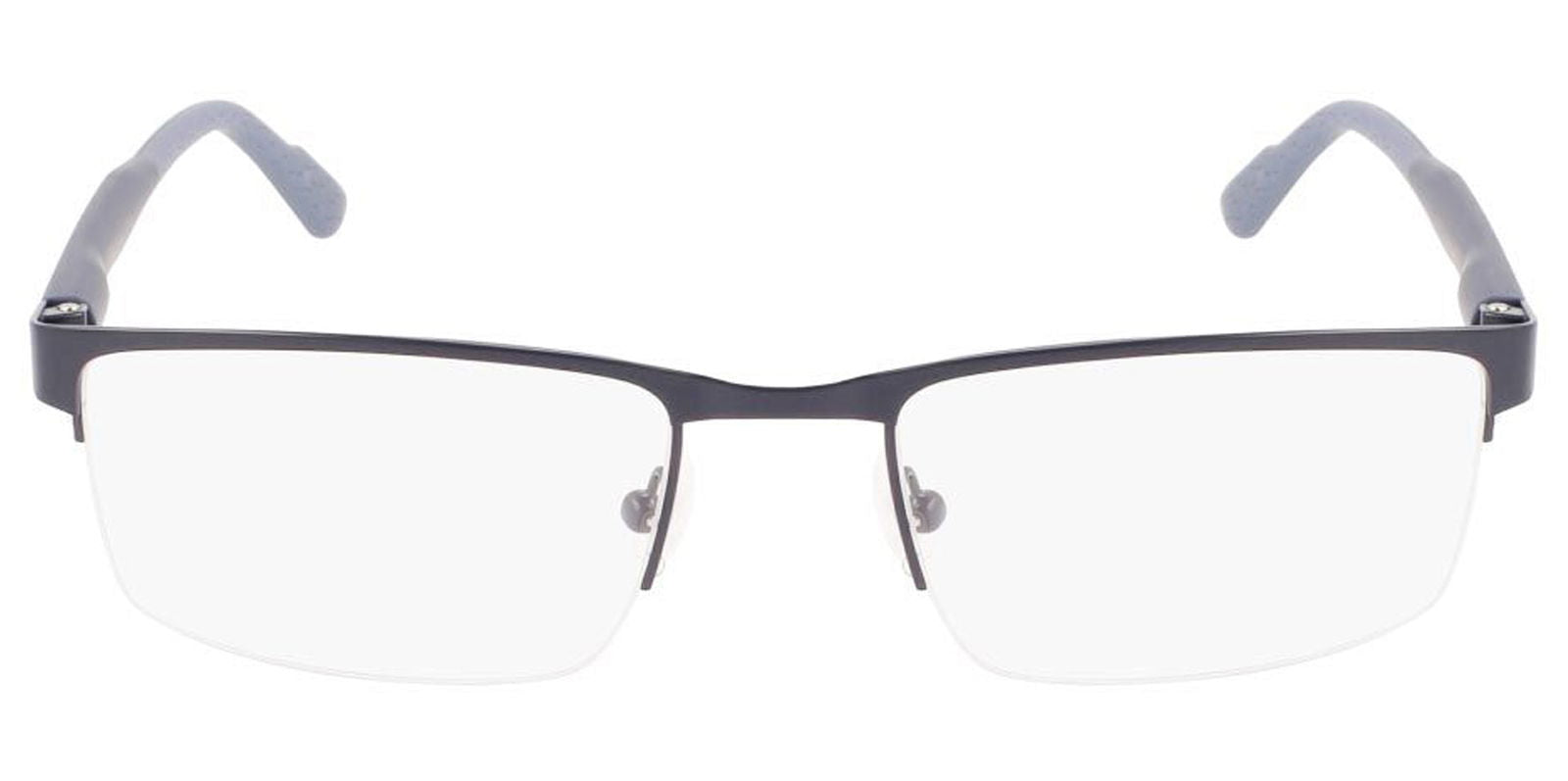 Calvin Klein Blue Rectangular Semi-Rimless Eyeglass Frame - - Eyedictive