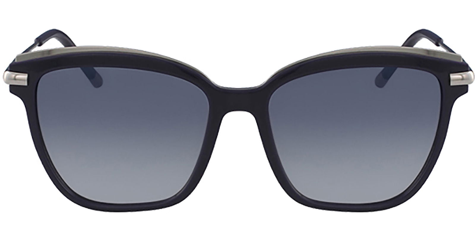 Calvin Klein Silver-Tone Blue Cat Eye - - Eyedictive