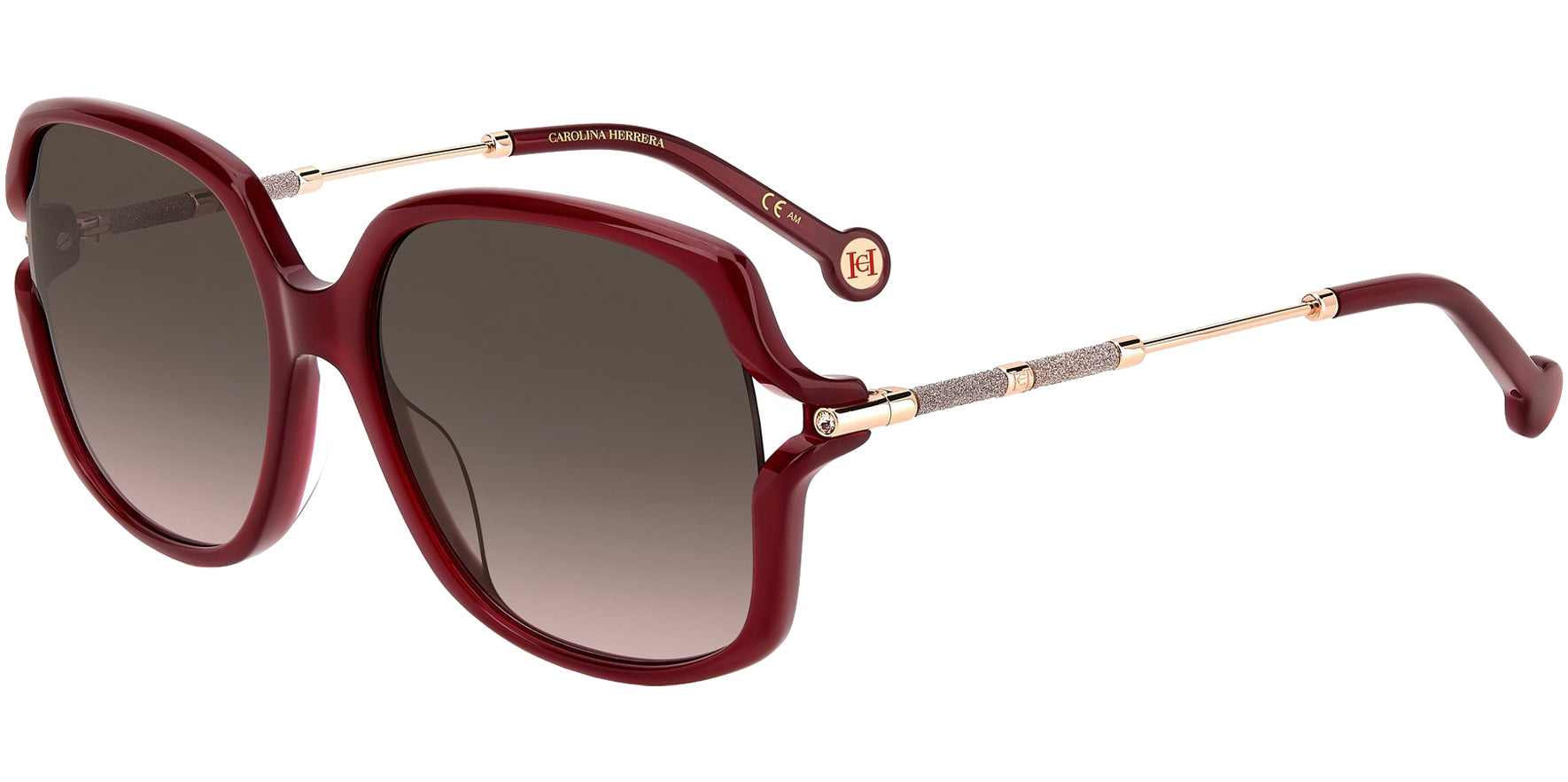 Carolina Herrera Burgundy Square Butterfly w/ Gradient Lens
