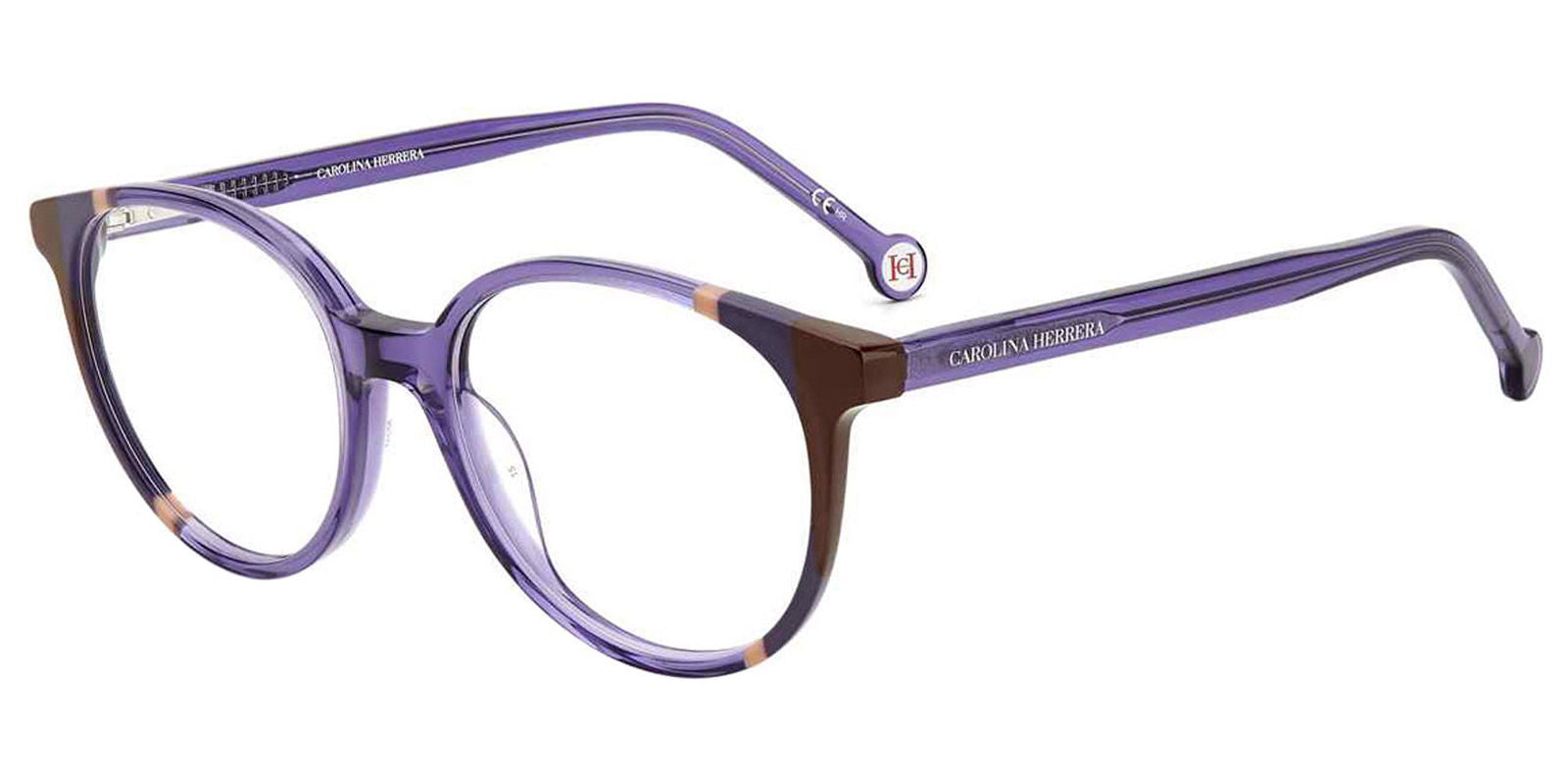 Carolina Herrera Violet Brown Round - - Eyedictive