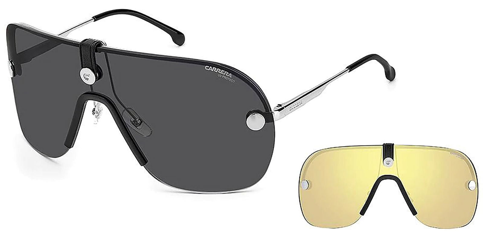 Carrera Epica II Oversized Rimless Shield Navigator w/ Bonus Lens - - Eyedictive