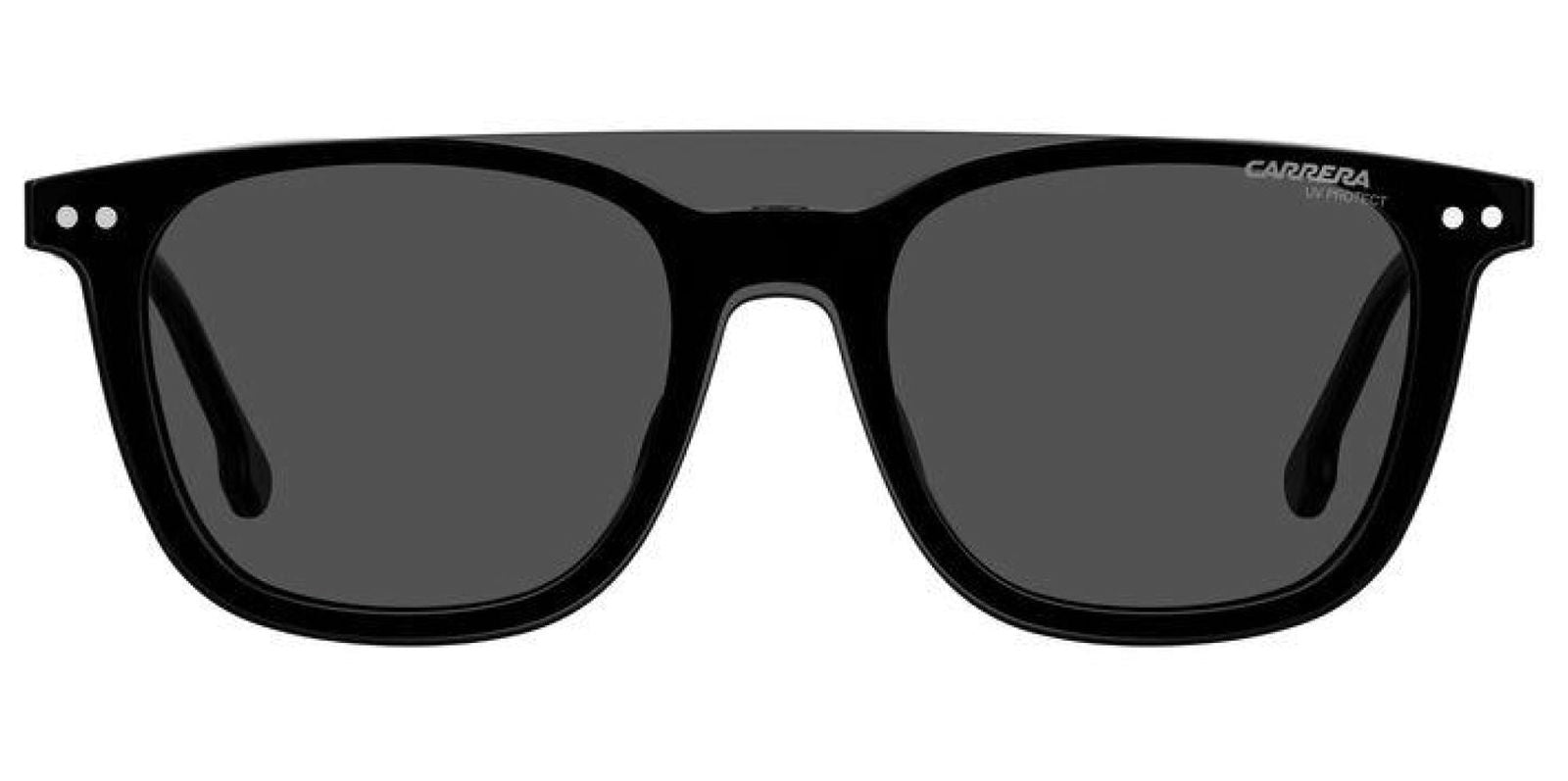 Carrera Small Fit Black Square Eyeglass Frames w/ Magnetic Clip-On Shade - - Eyedictive