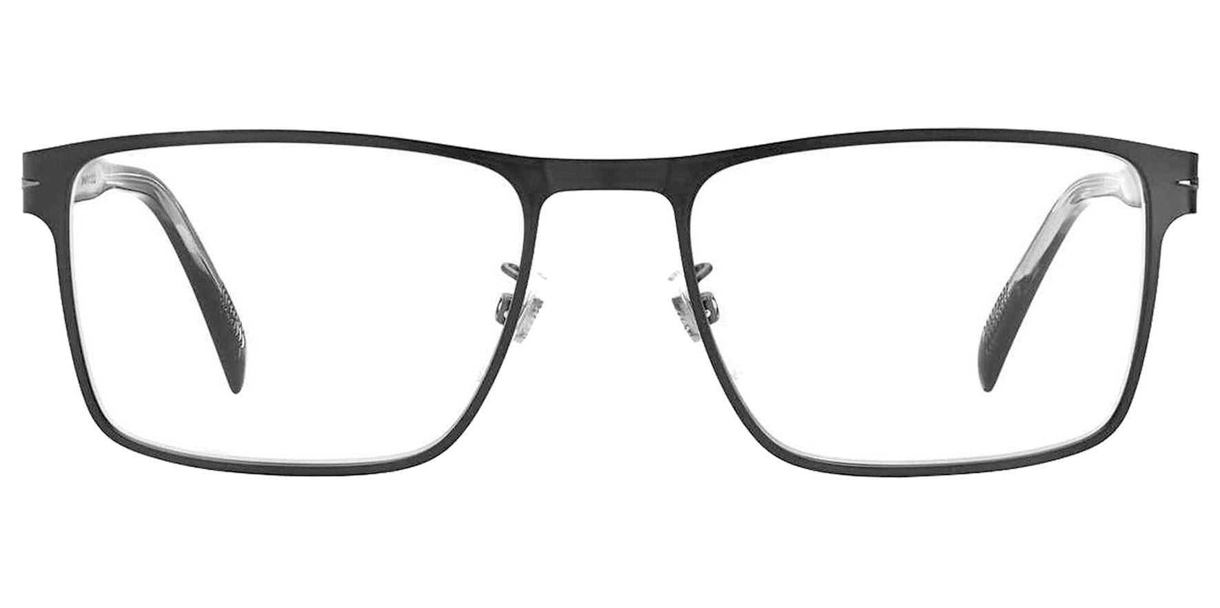 David Beckham Matte Black Ruthenium Rectangular w/ Spring Hinges