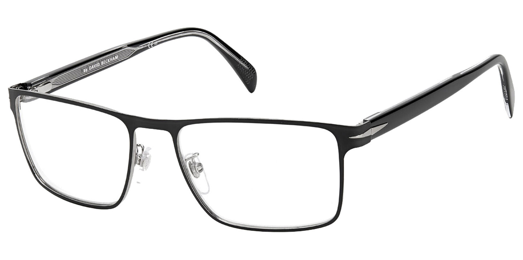 David Beckham Matte Black Ruthenium Rectangular w/ Spring Hinges