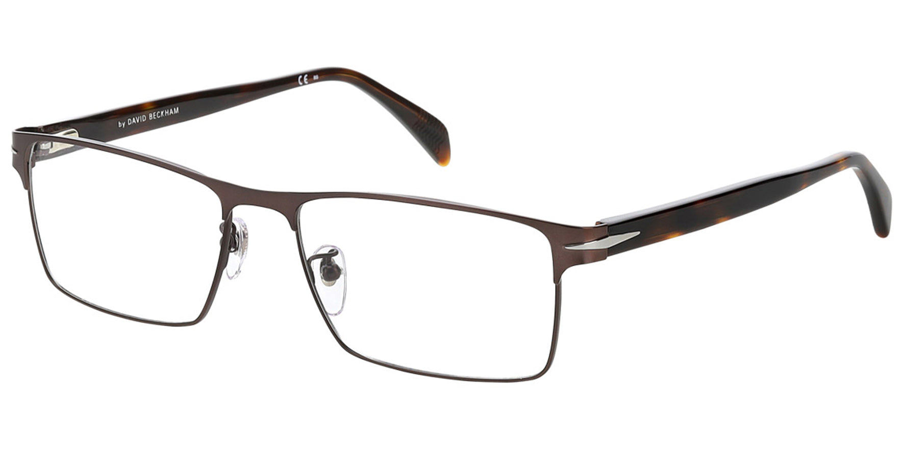 David Beckham Matte Brown Rectangular w/ Spring Hinges