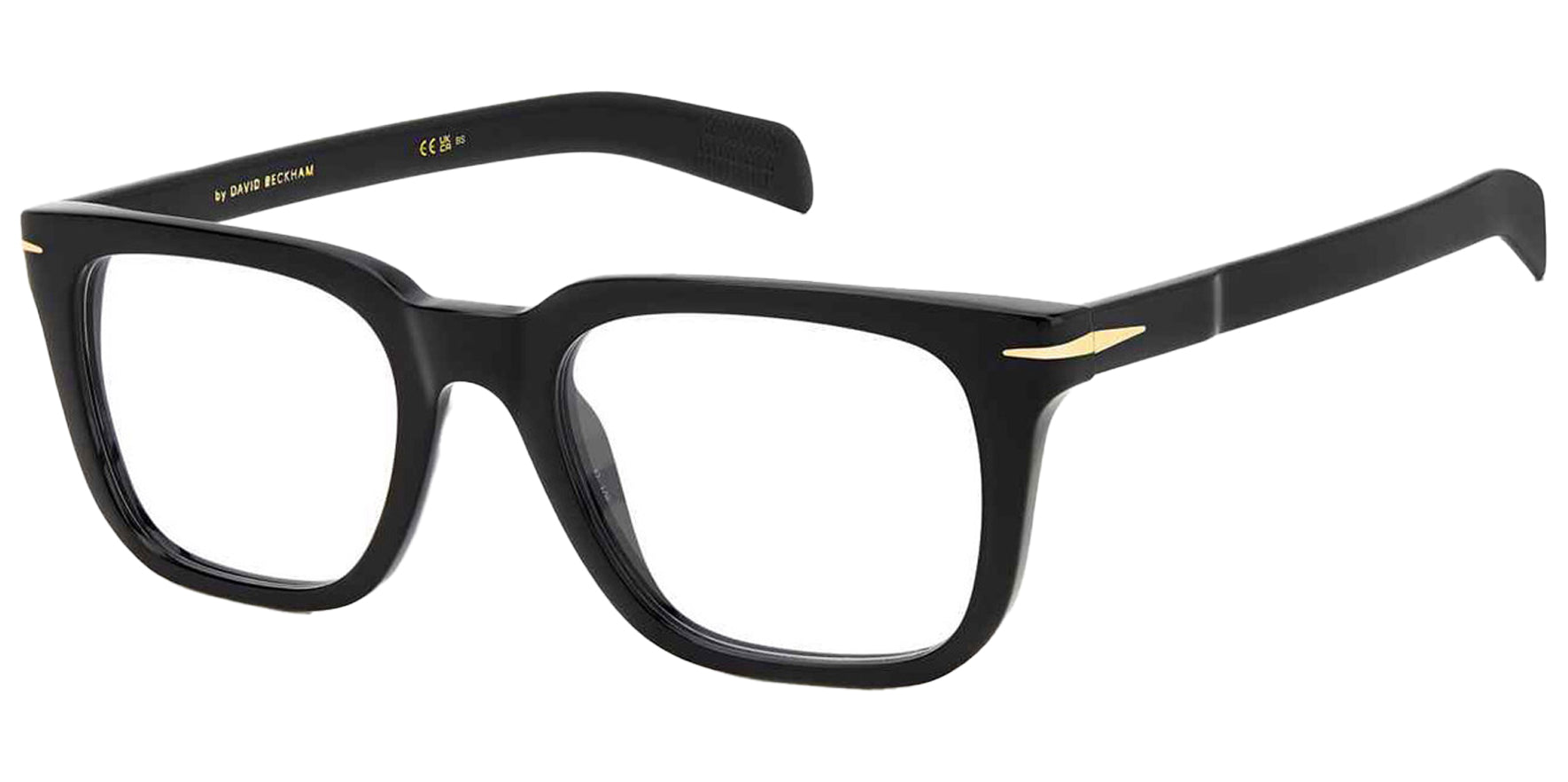David Beckham Men's Black Square Eyeglass Frames w/ 5-Barrel Hinges