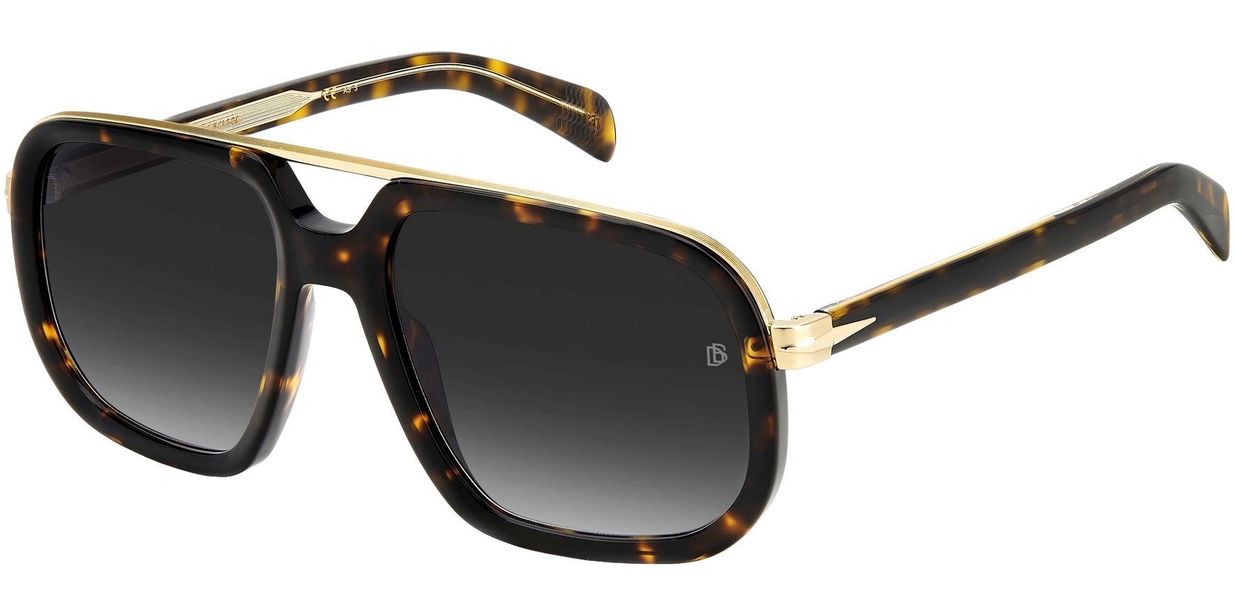 David Beckham Havana/Gold-Tone Aviator w/ Gradient Lens